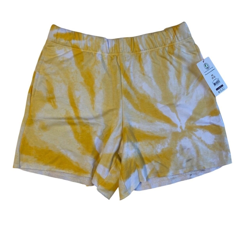 Secret Treasures Pajama Shorts Womens Size XS (0-2) Yellow White Tie Dye Pajamas
